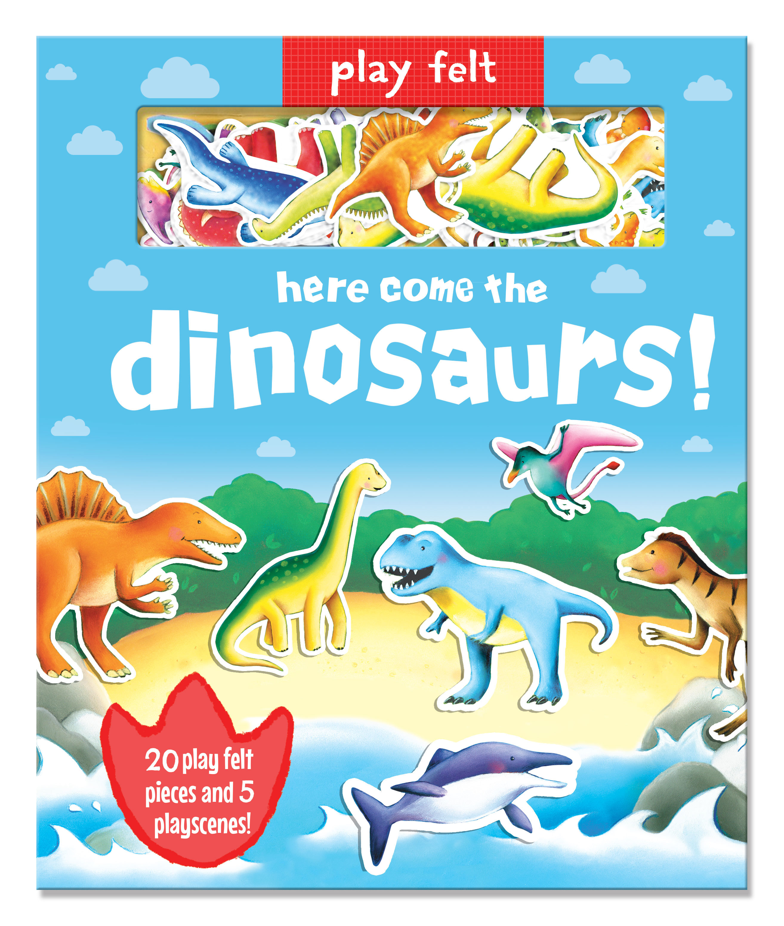 PLAY FELT HERE COME THE DINOSAURS - ACTIVITY BOOK