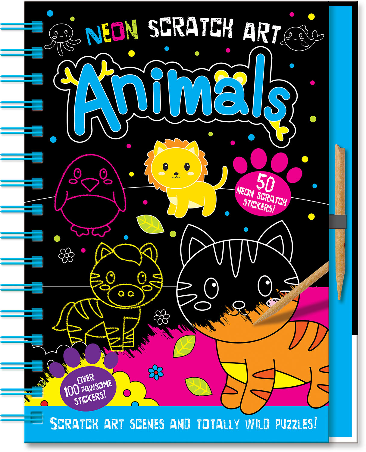 NEON SCRATCH ART ANIMALS