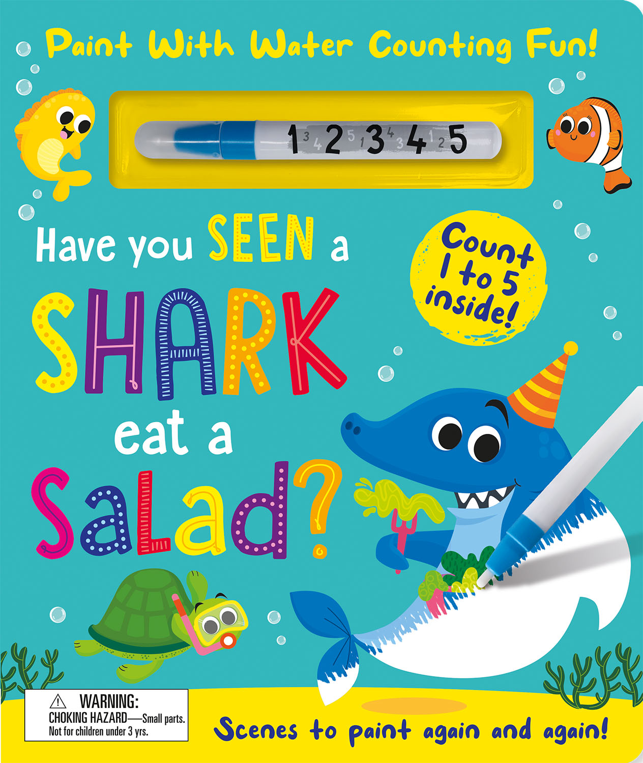 HAVE YOU SEEN A SHARK EAT A SALAD? - PAINT WITH WATER COUNTING FUN!